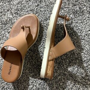 Style & Co. Tan Sandals with Ankle Strap